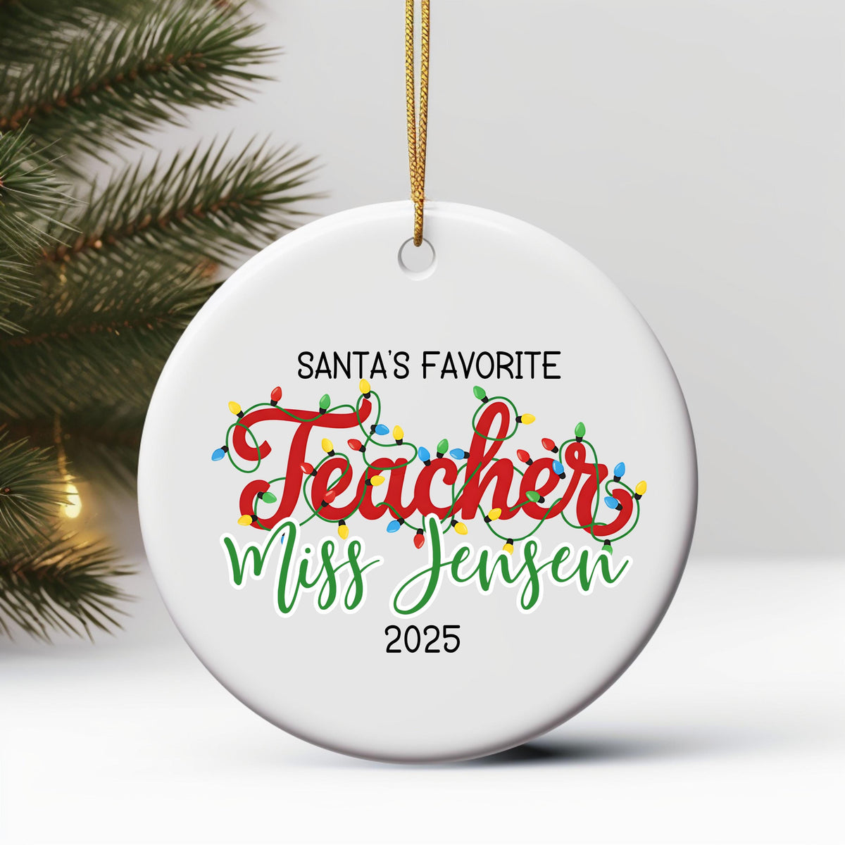 Personalized Teacher Christmas Ornament