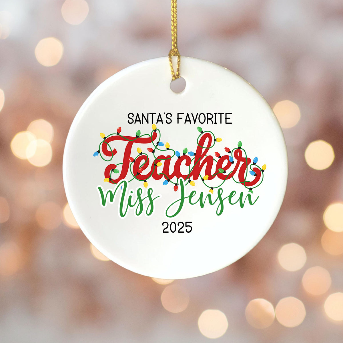 Personalized Teacher Christmas Ornament
