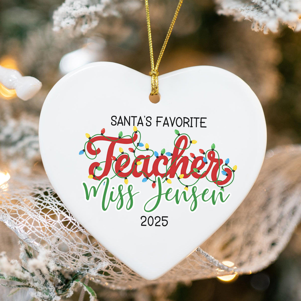 Personalized Teacher Christmas Ornament