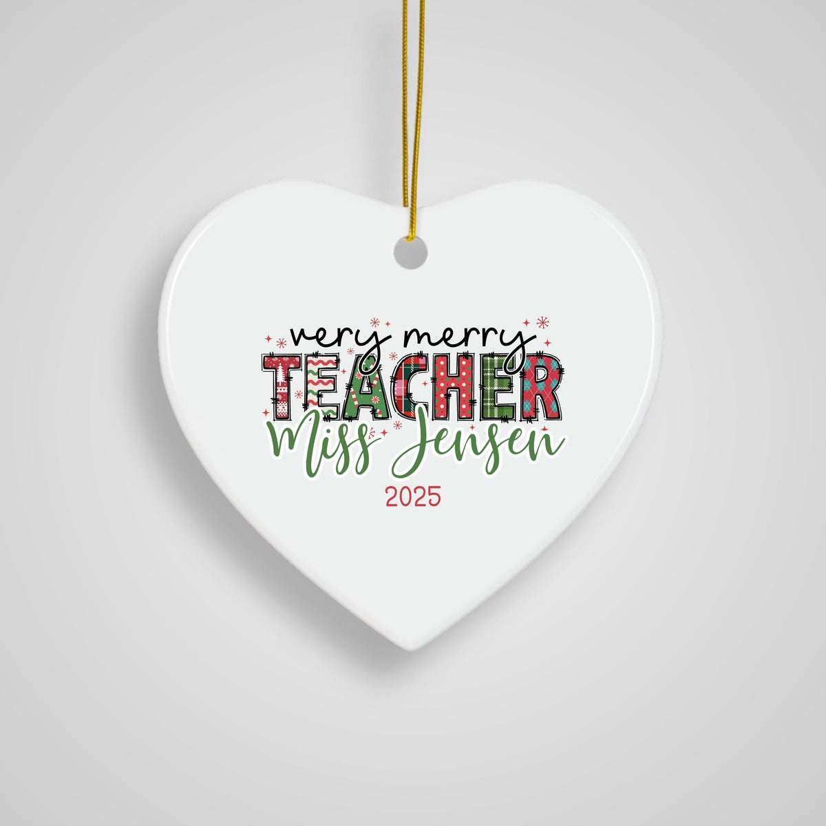 Personalized Teacher Christmas Ornament