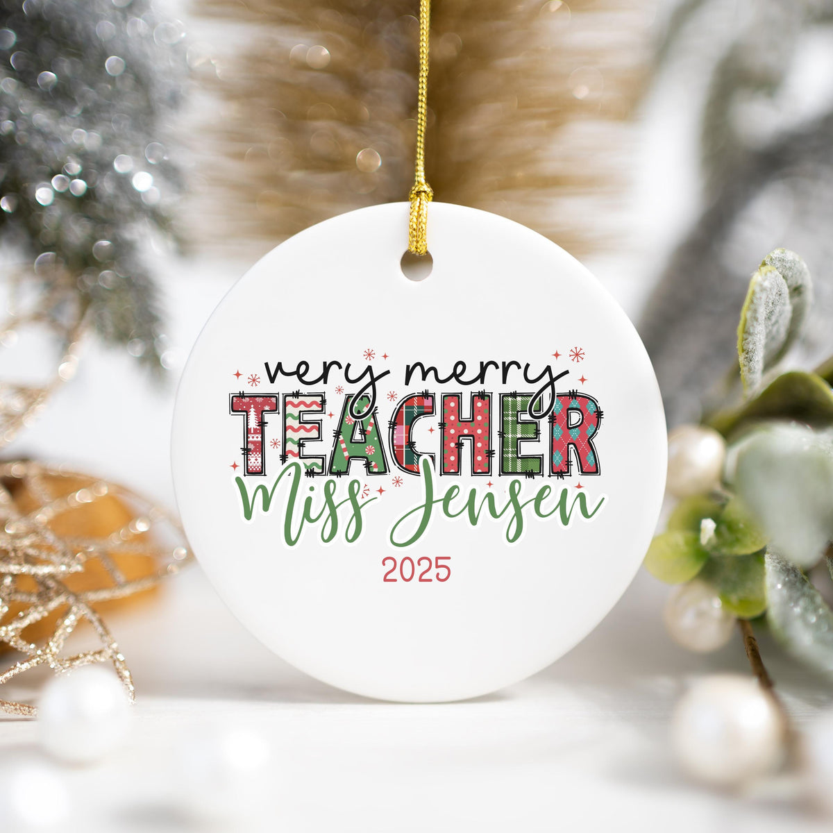 Personalized Teacher Christmas Ornament