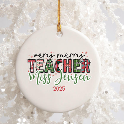 Personalized Teacher Christmas Ornament