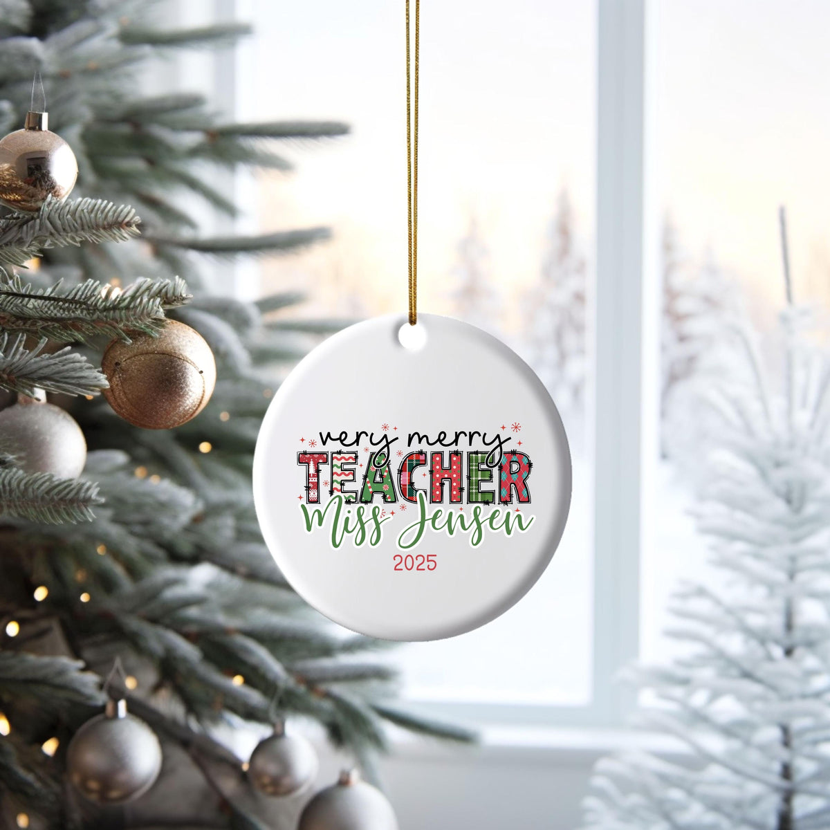Personalized Teacher Christmas Ornament