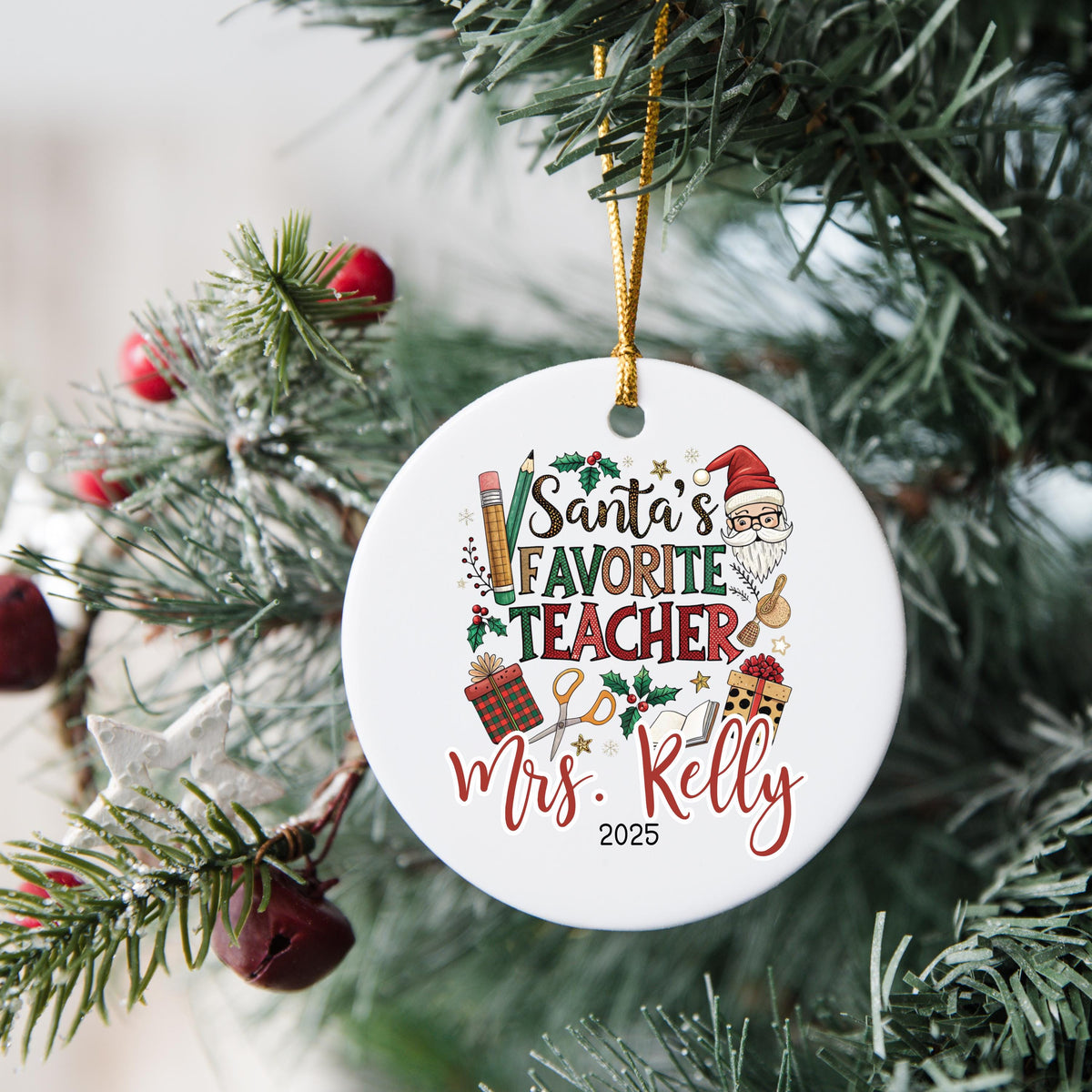 Personalized Teacher Christmas Ornament