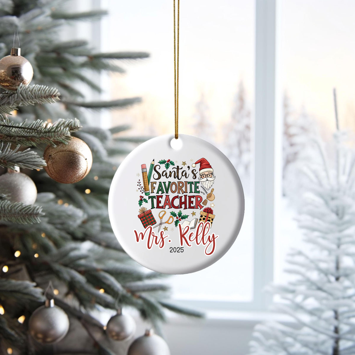 Personalized Teacher Christmas Ornament