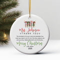 Personalized Teacher Christmas Ornament