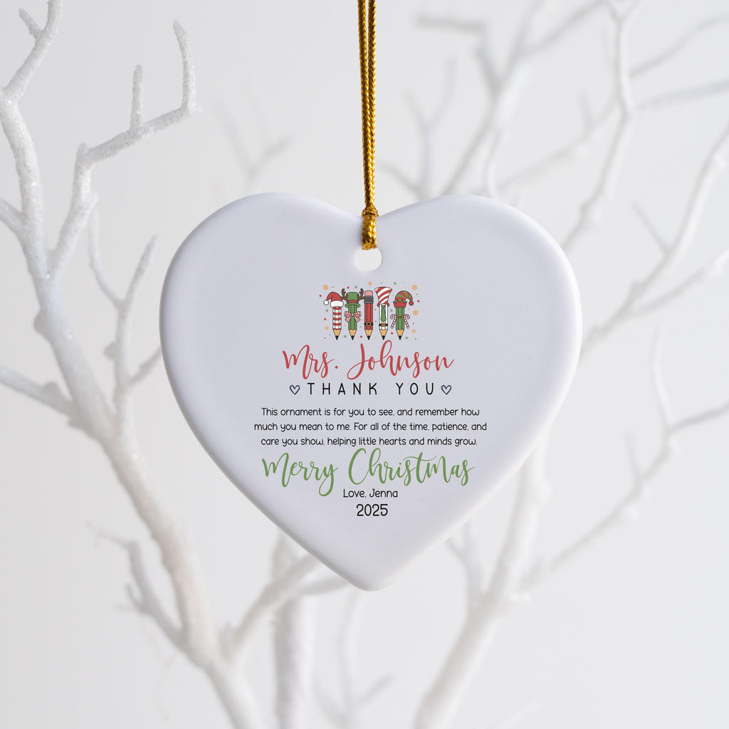 Personalized Teacher Christmas Ornament