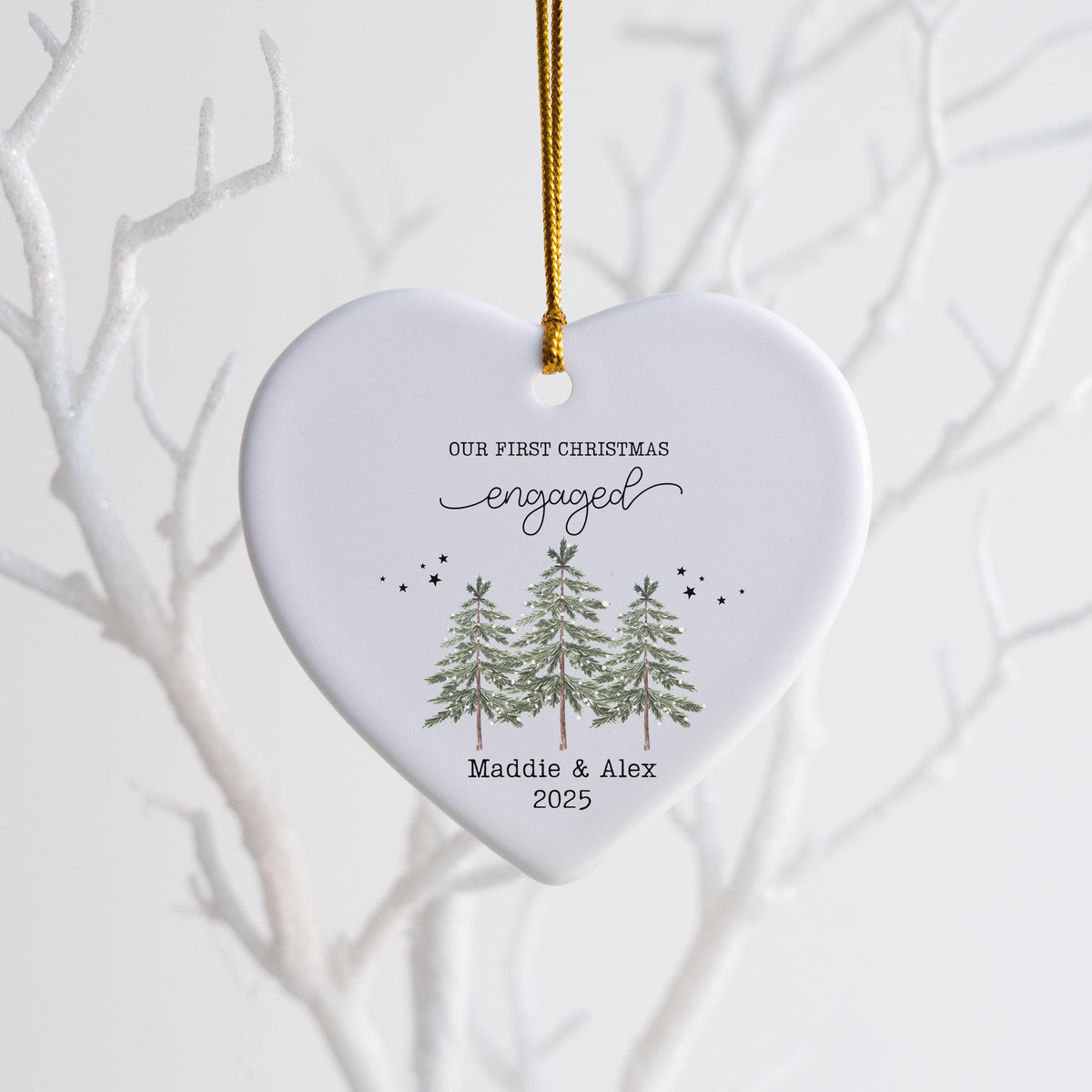 Engaged Ornament Engagement Ornament Keepsake Engagement Gift for Engaged Couple First Christmas Engaged Personalized Christm