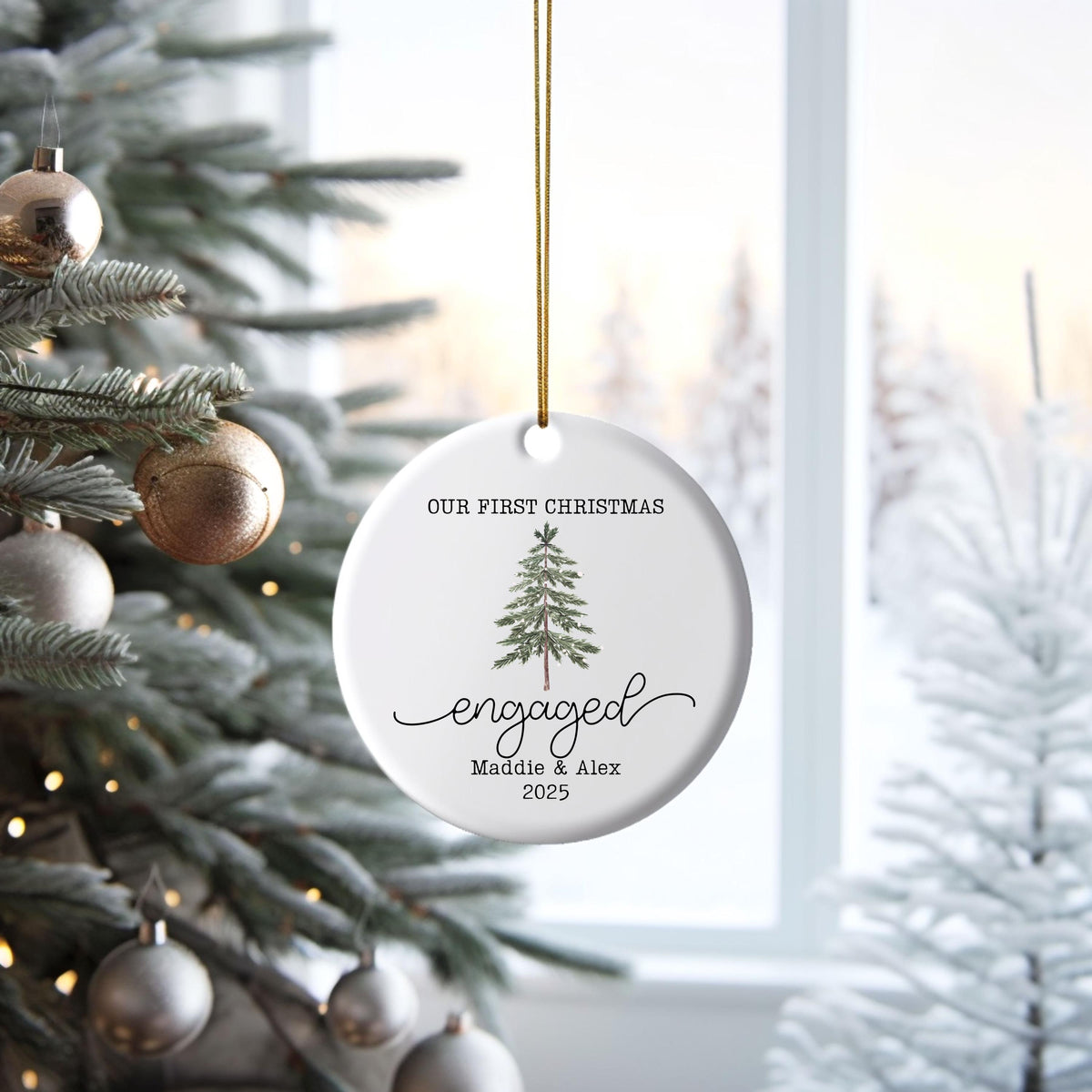 Engaged Ornament Engagement Ornament Keepsake Engagement Gift for Engaged Couple First Christmas Engaged Personalized Christm