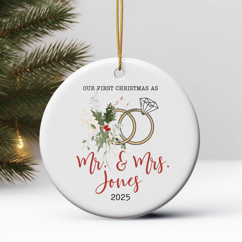 First Christmas as Mr. & Mrs Ornament First Christmas Married Christmas Ornament Personalized Married Christmas Ornament Cust