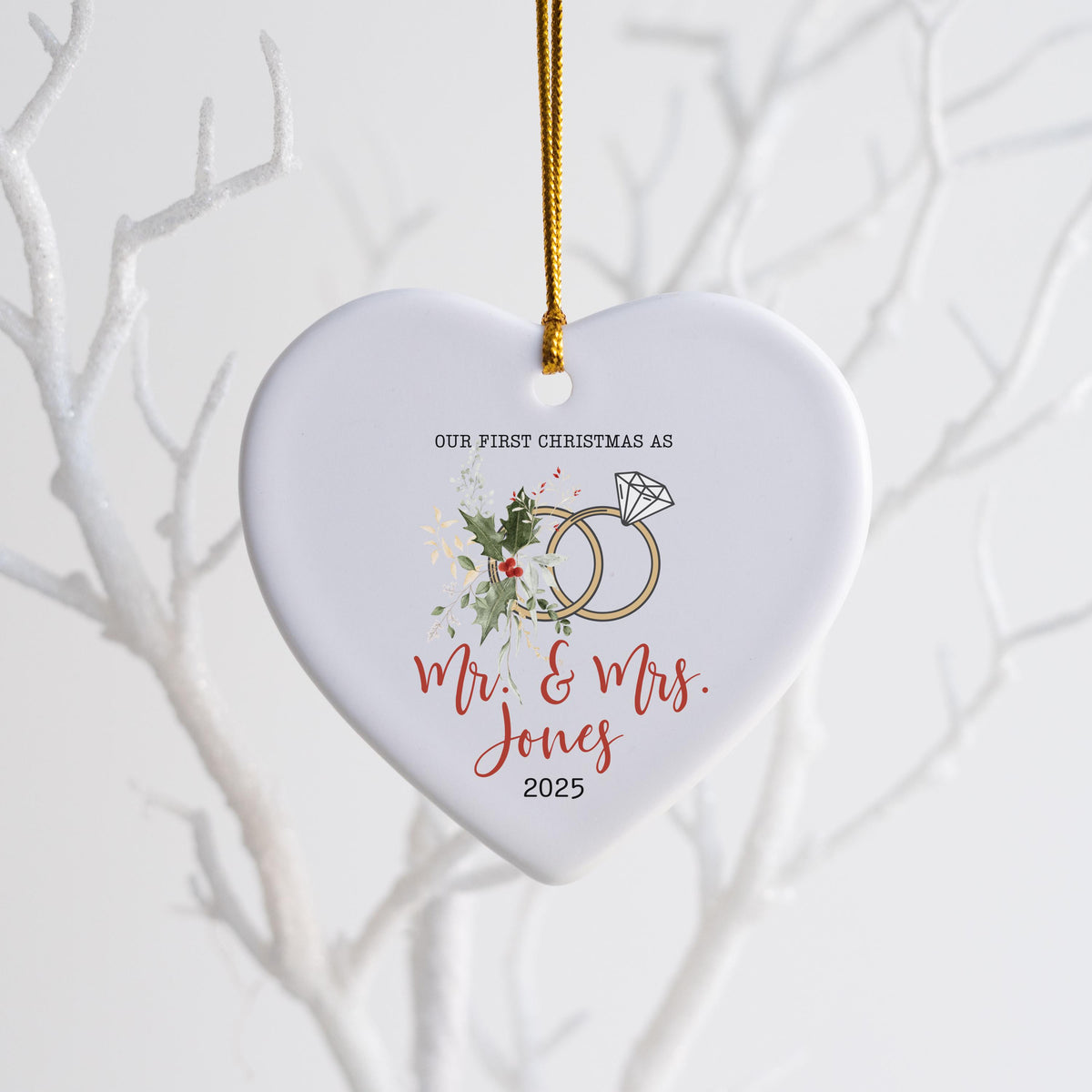 First Christmas as Mr. & Mrs Ornament First Christmas Married Christmas Ornament Personalized Married Christmas Ornament Cust