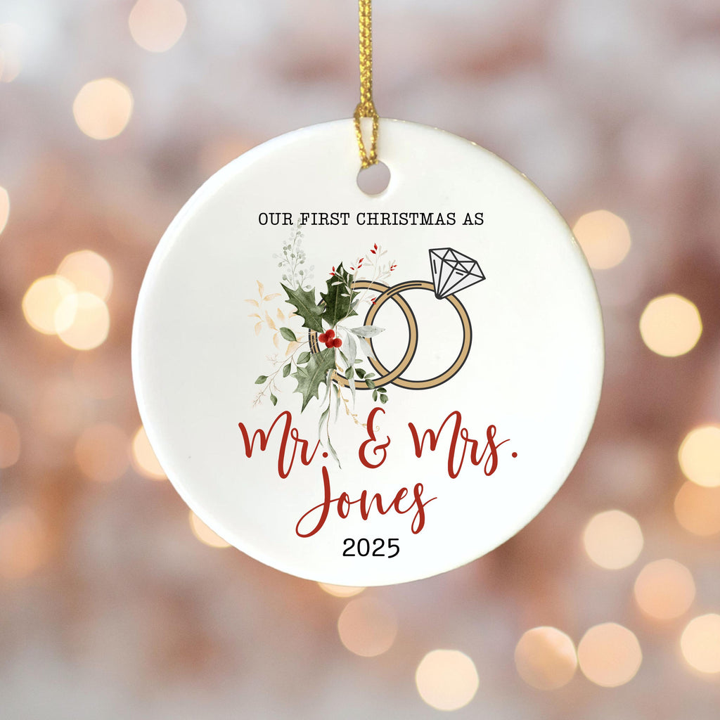 First Christmas as Mr. & Mrs Ornament First Christmas Married Christmas Ornament Personalized Married Christmas Ornament Cust