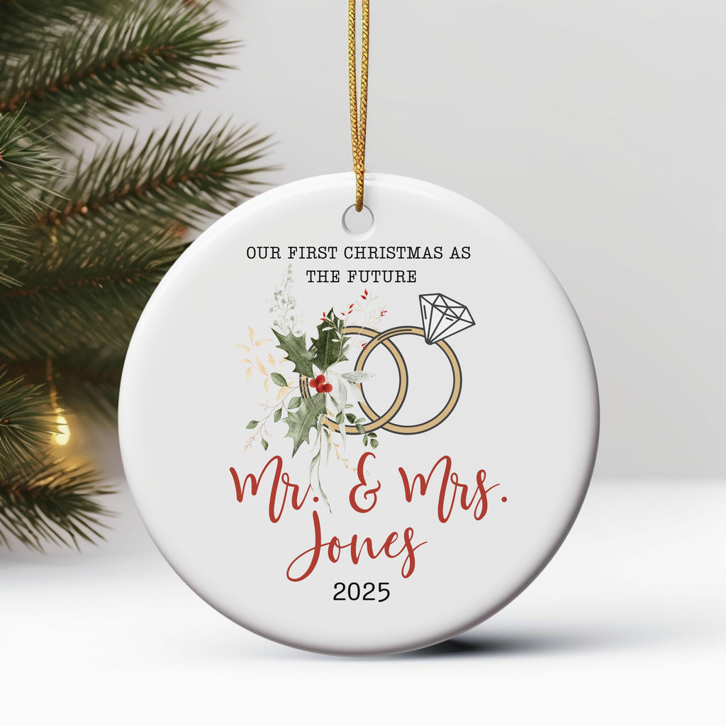 Engaged Ornament Engagement Ornament Keepsake Engagement Gift for Engaged Couple First Christmas Engaged Personalized Christm
