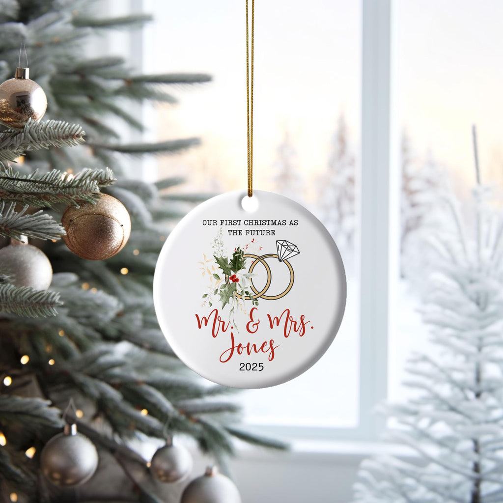 Engaged Ornament Engagement Ornament Keepsake Engagement Gift for Engaged Couple First Christmas Engaged Personalized Christm
