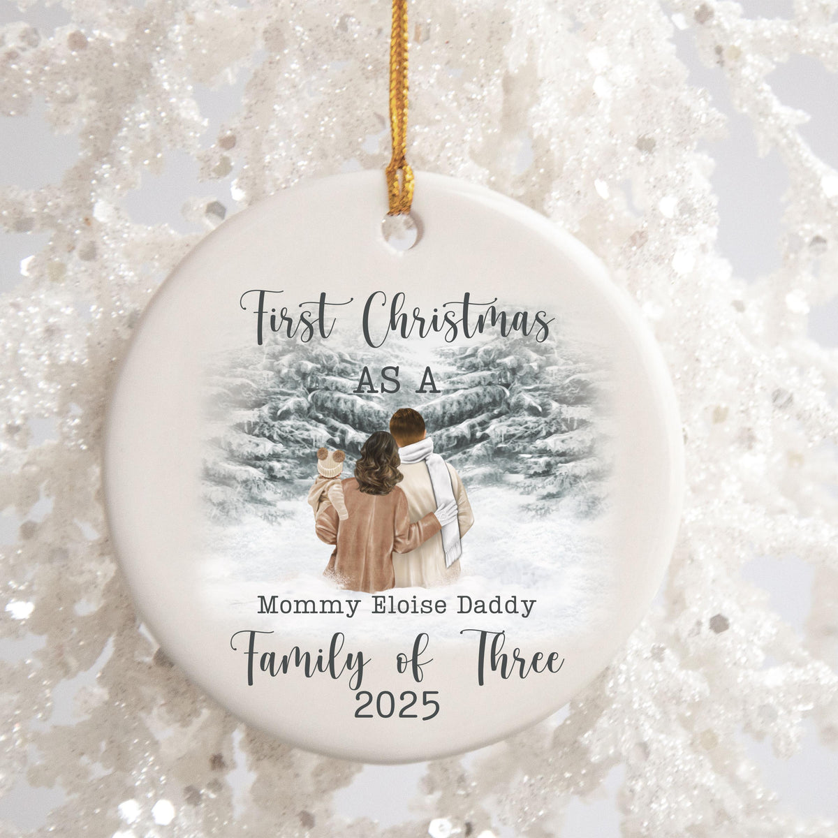 Personalized First Christmas as a Family Ornament