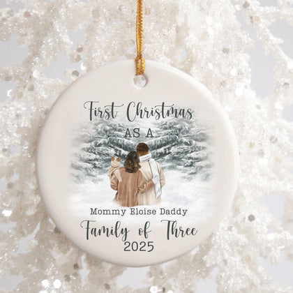 Personalized First Christmas as a Family Ornament