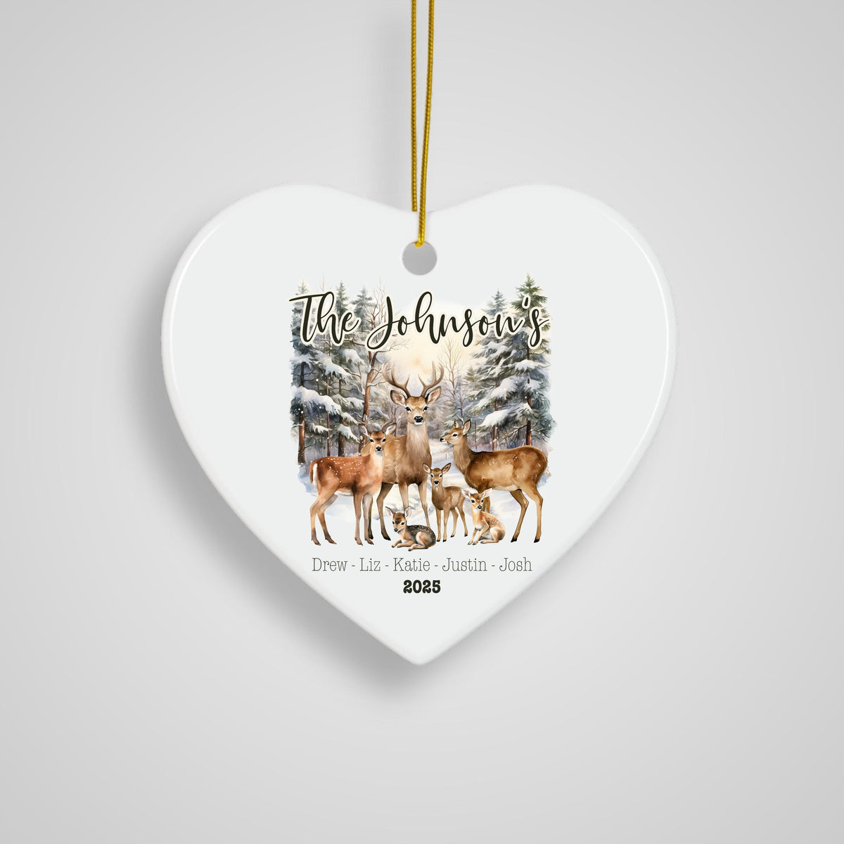 Personalized Family of Four Ceramic Christmas Ornament 2025 Custom New Family Ornament Blended Family Christmas Keepsake Orna