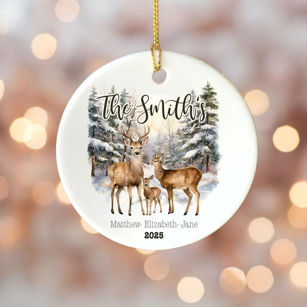 Personalized Family of Five Ceramic Christmas Ornament 2025 Custom Family Gift Personalized Blended Family Christmas Keepsake