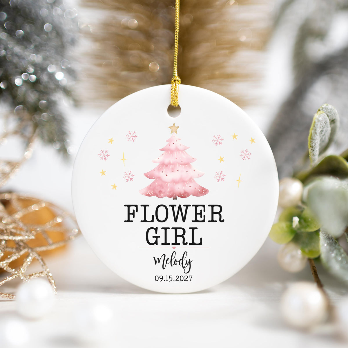 Flower Girl Christmas Ornament Flower Girl Wedding Gift Flower Girl Ornament Keepsake for Flower Girl Appreciation Thank You 