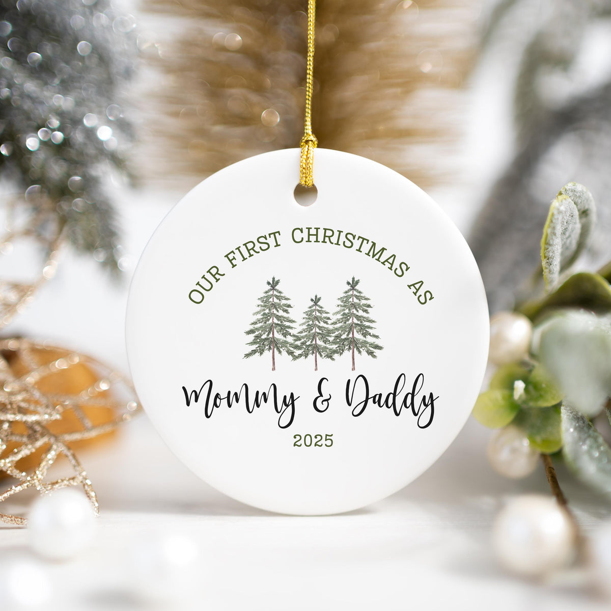 Personalized Baby Announcement Ornament 2025 See You In 2026 Pregnancy Christmas Gift For Expecting Mom Parents Mom Dad To Be