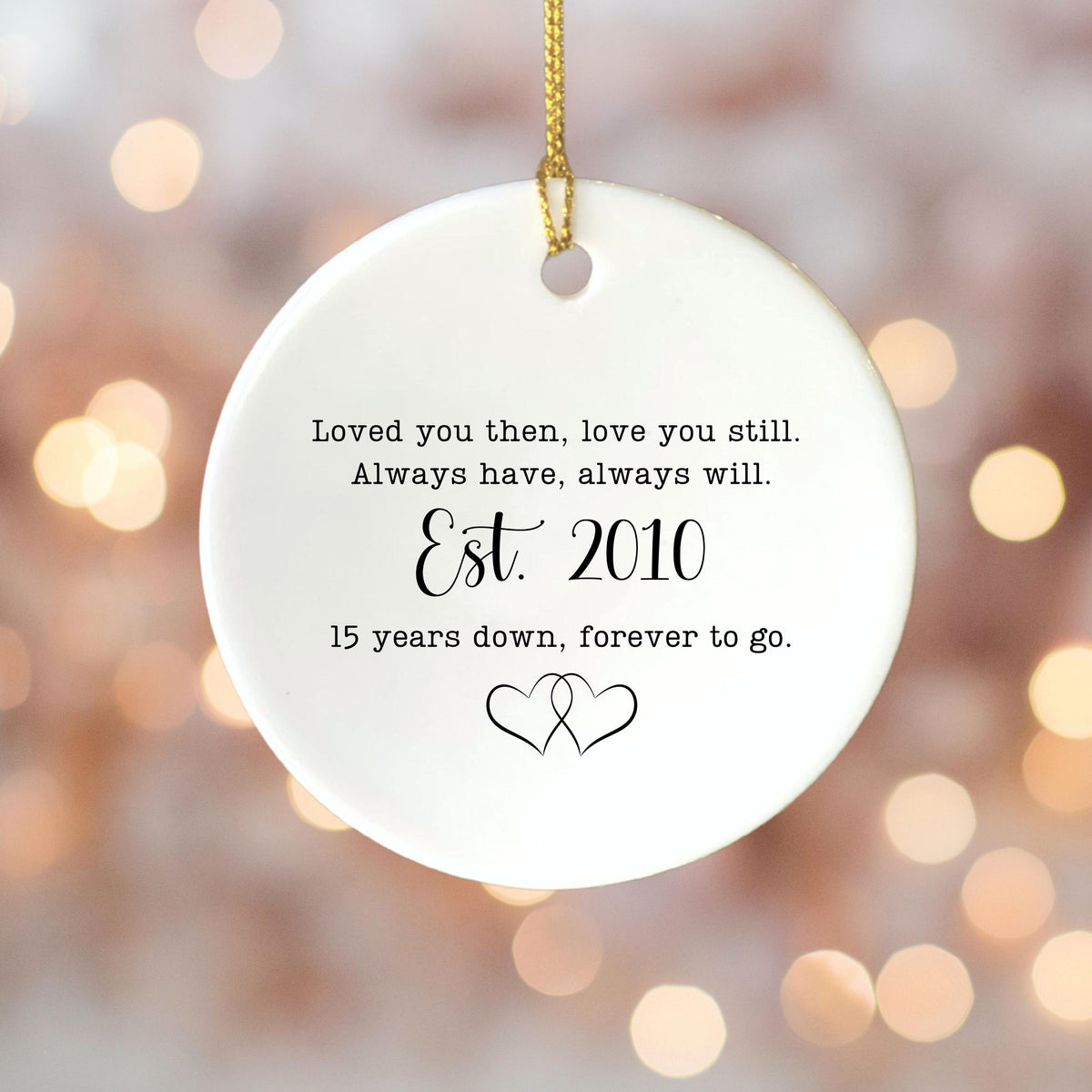 15th anniversary gift 15th ornament anniversary Fifteenth anniversary 15 years married gift for parents gift from kids annive