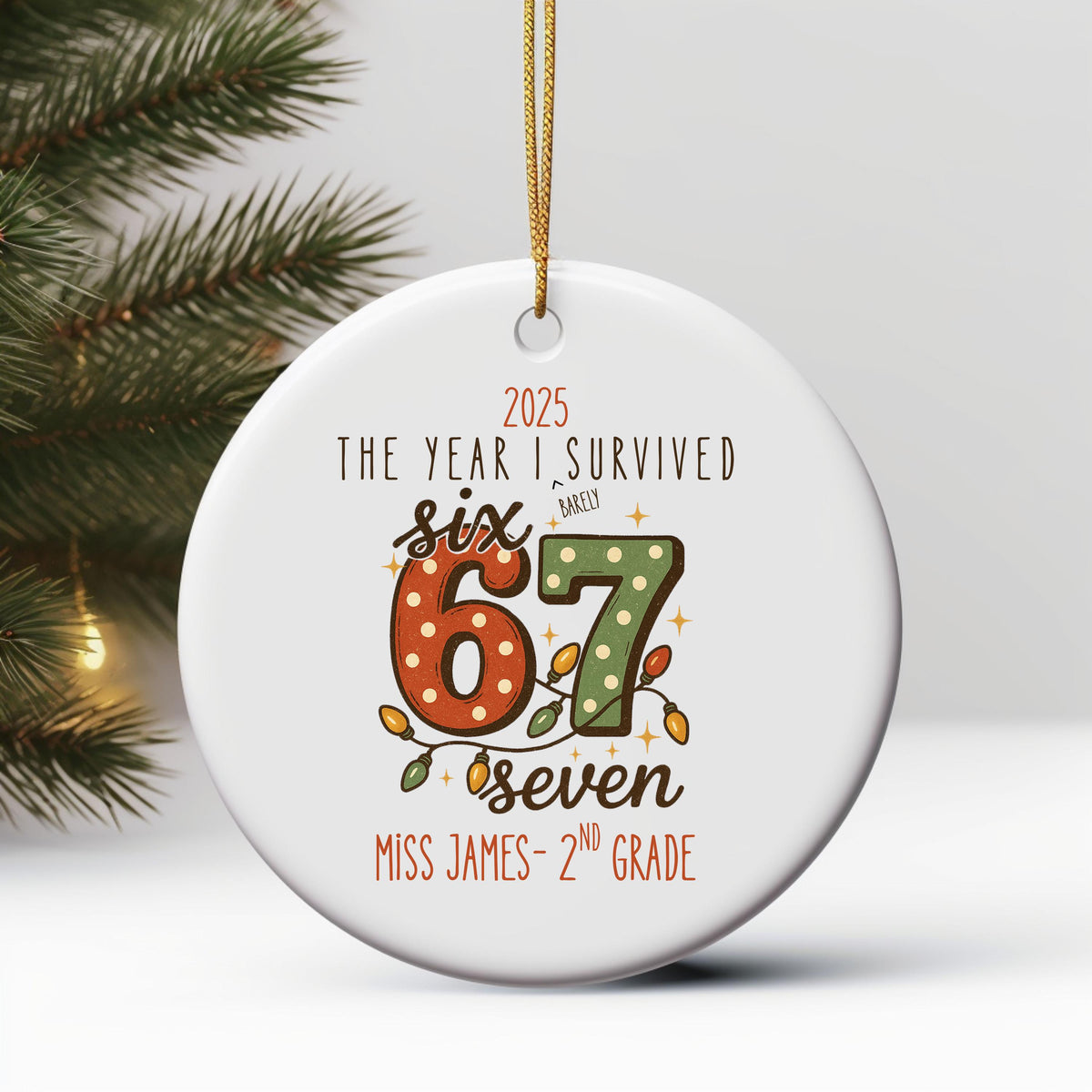 Funny Personalized Teacher Christmas Ornament