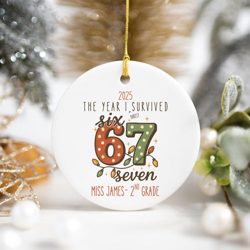 Funny Personalized Teacher Christmas Ornament
