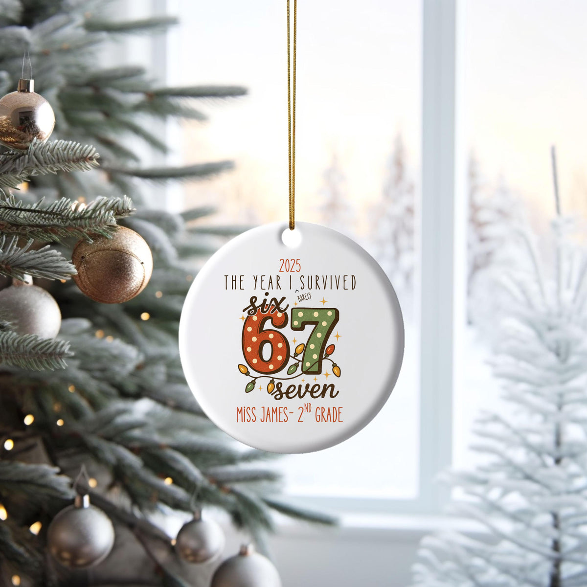 Funny Personalized Teacher Christmas Ornament