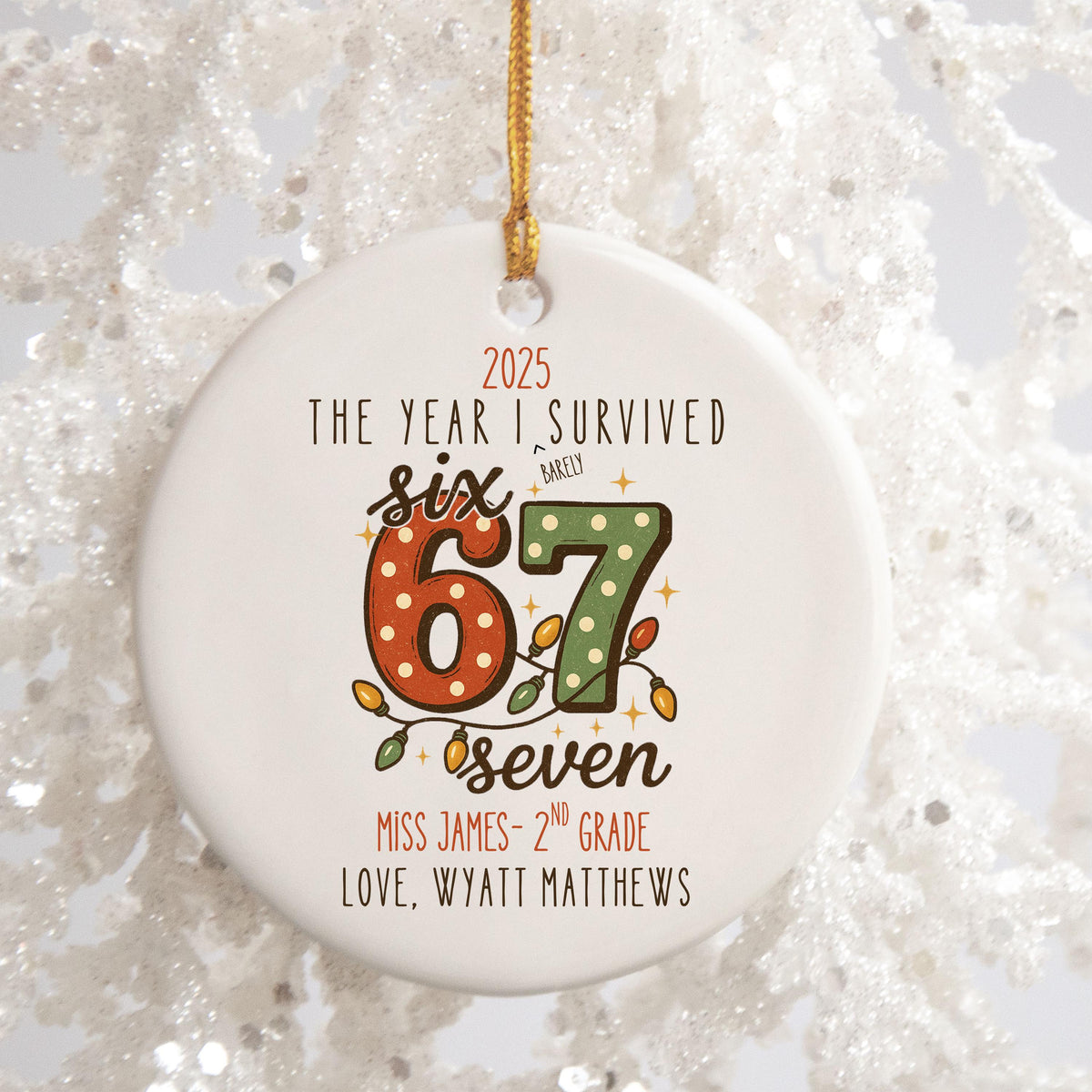 Funny Personalized Teacher Christmas Ornament