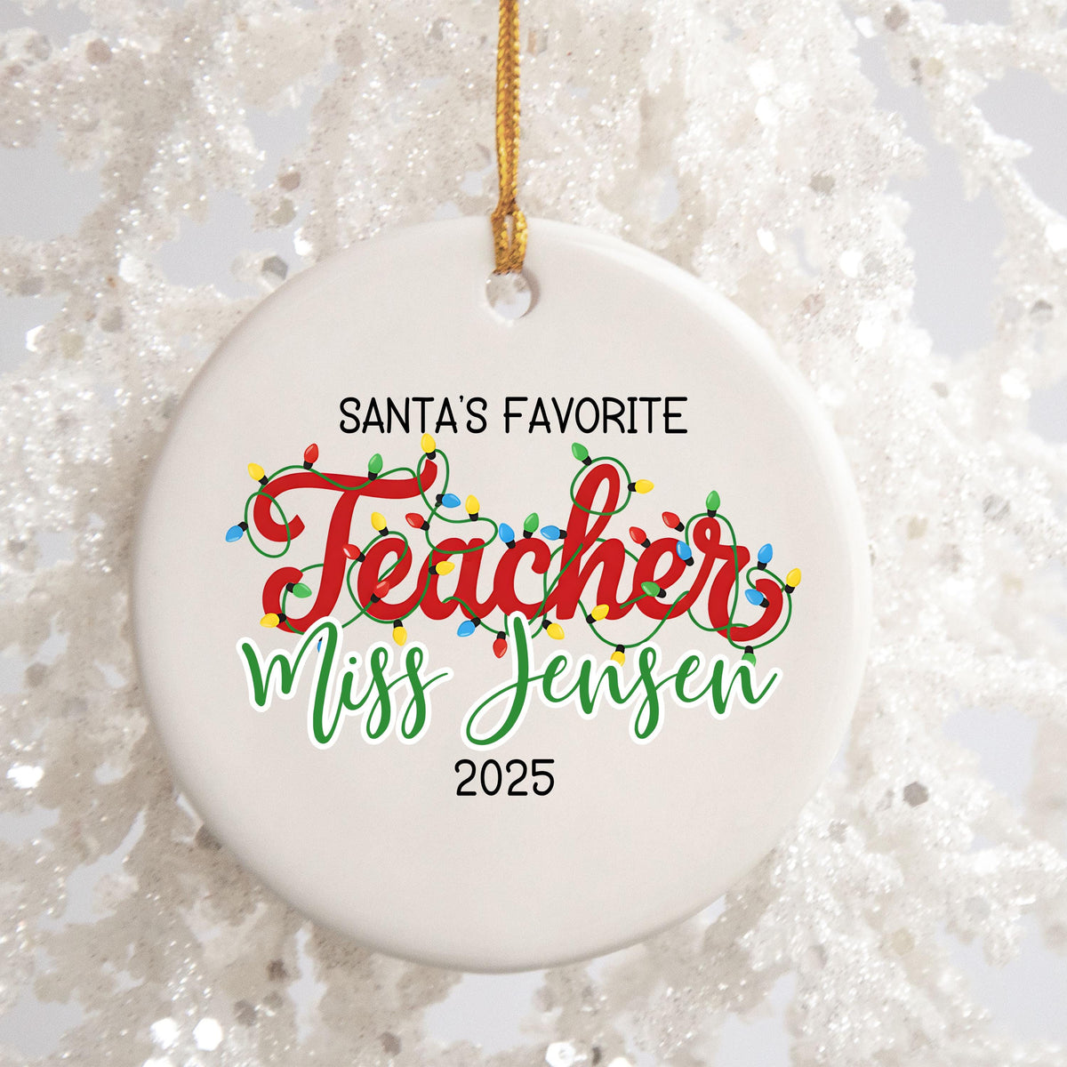 Personalized Teacher Christmas Ornament
