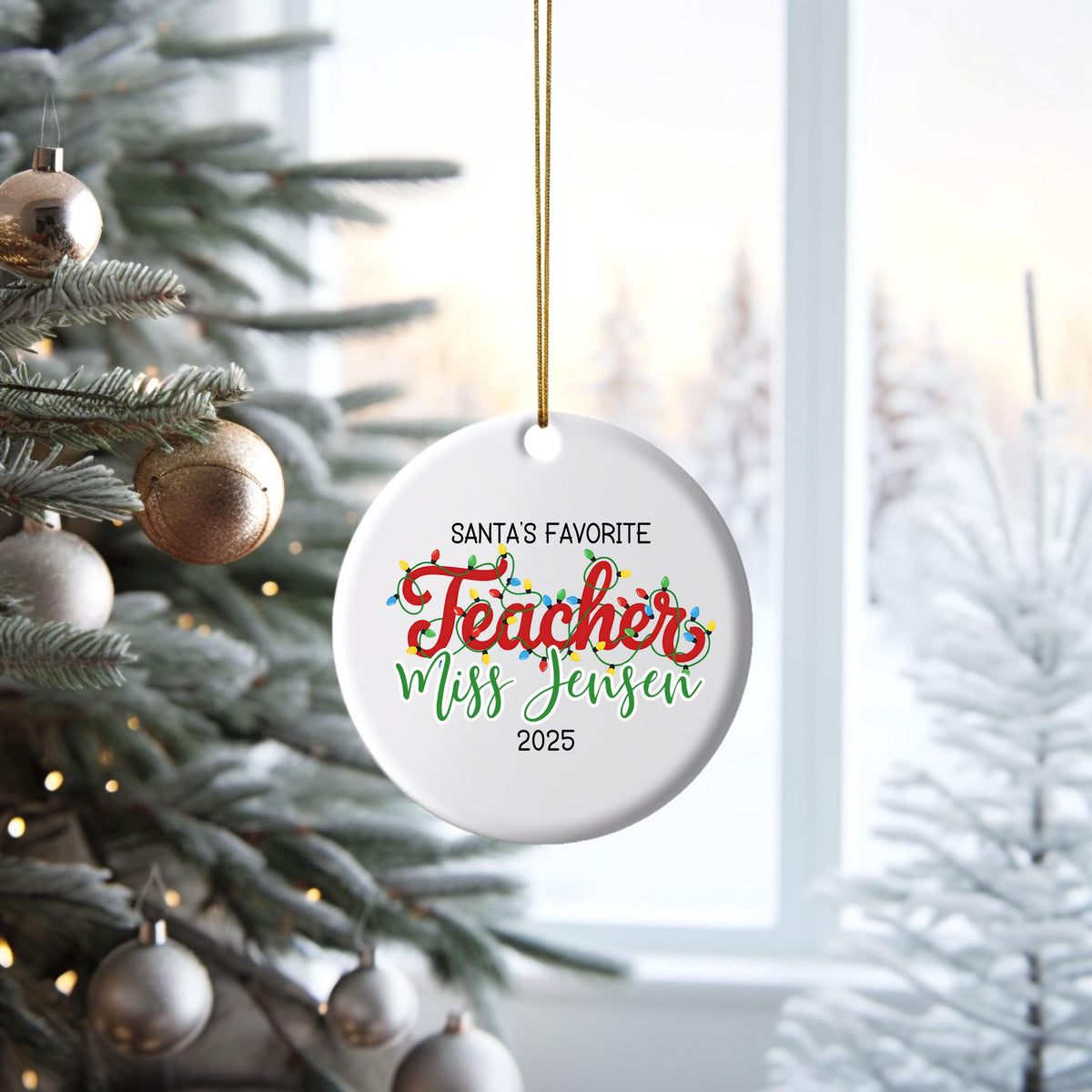 Personalized Teacher Christmas Ornament