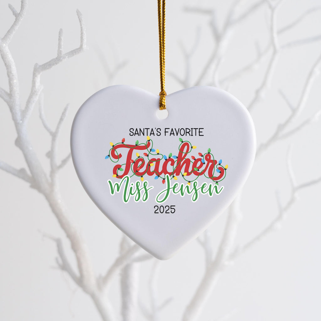 Personalized Teacher Christmas Ornament
