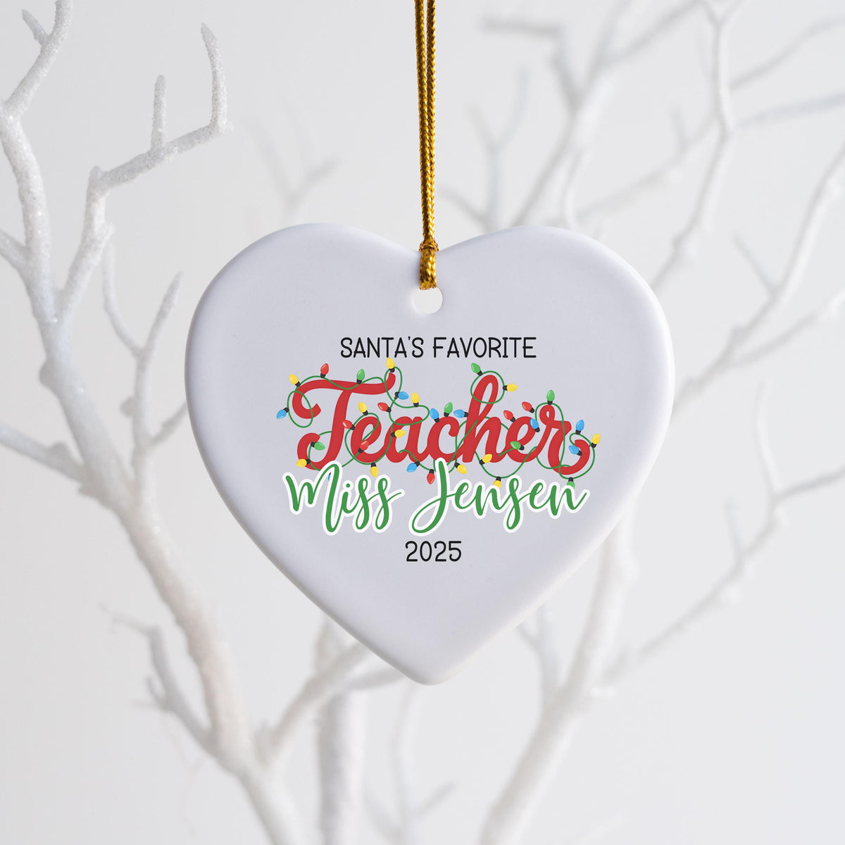 Personalized Teacher Christmas Ornament