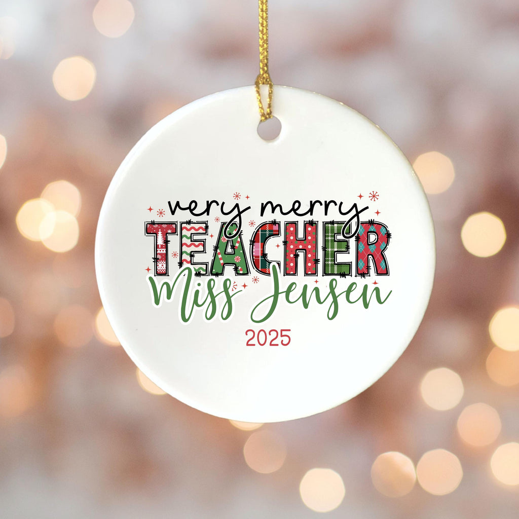 Personalized Teacher Christmas Ornament