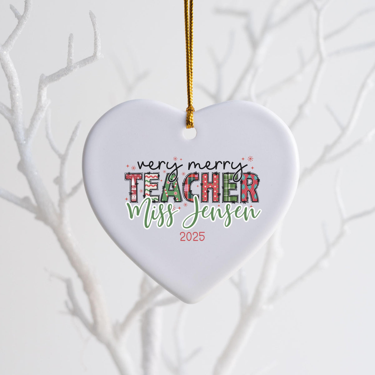 Personalized Teacher Christmas Ornament