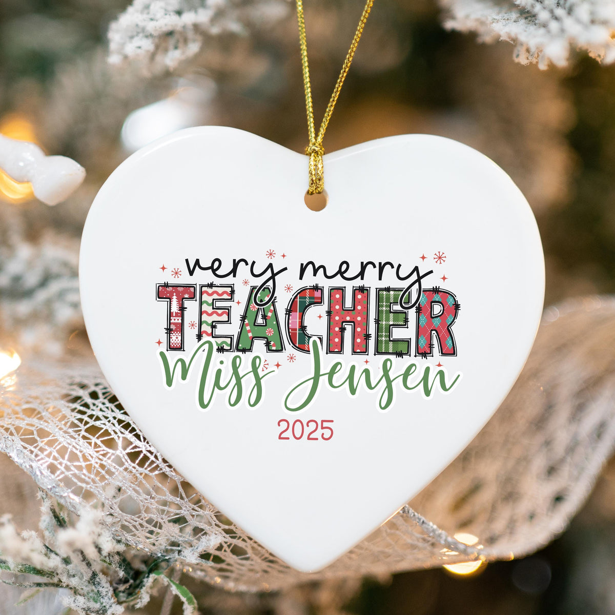 Personalized Teacher Christmas Ornament