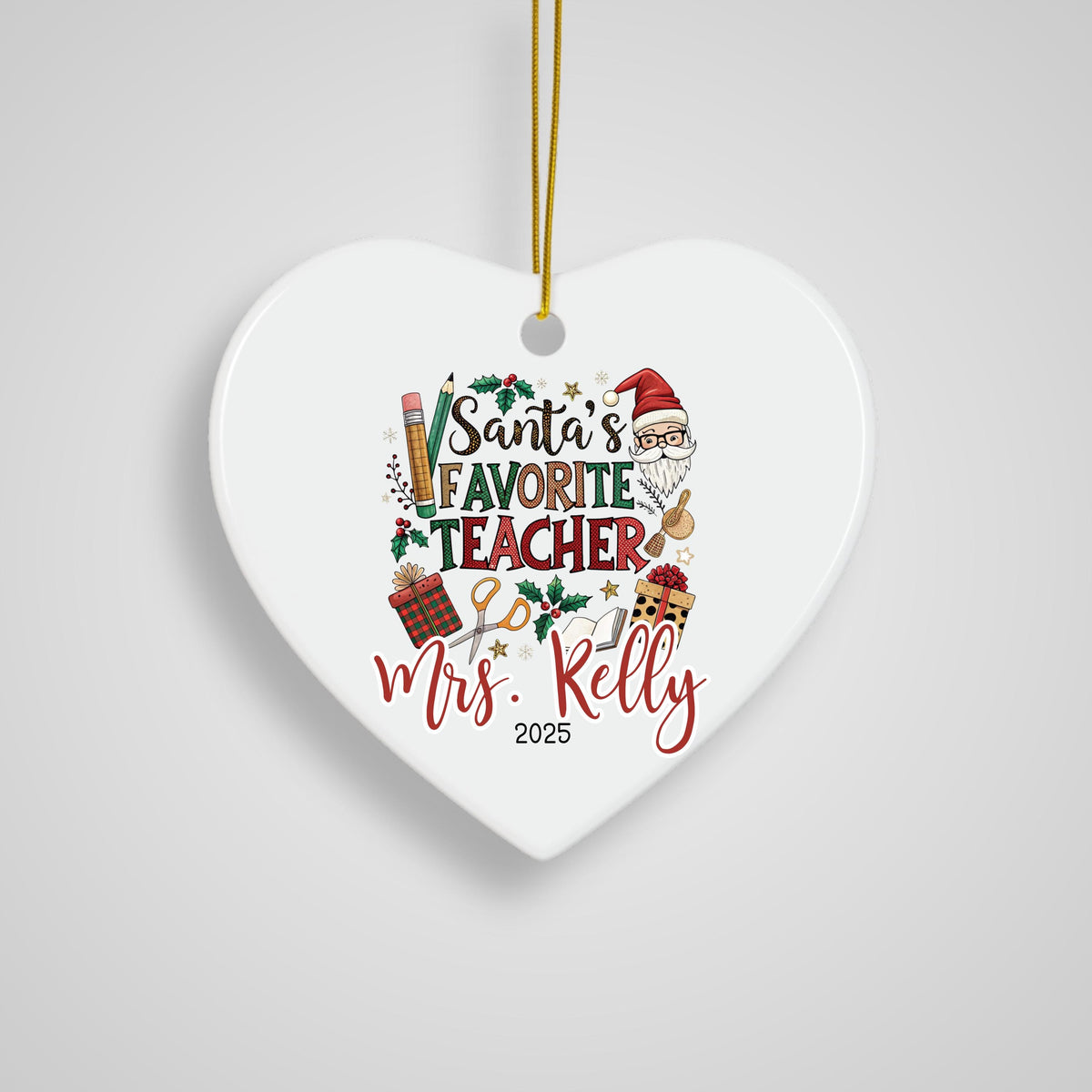 Personalized Teacher Christmas Ornament