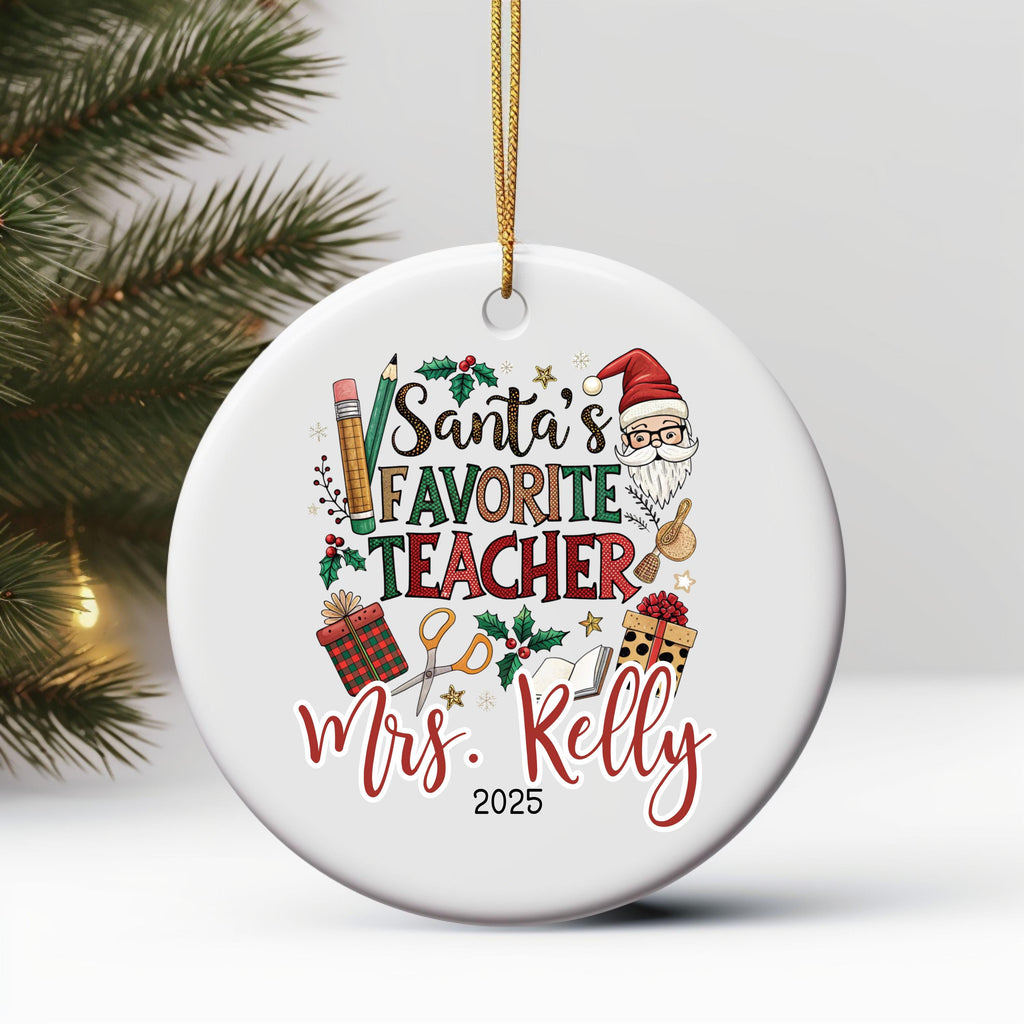 Personalized Teacher Christmas Ornament