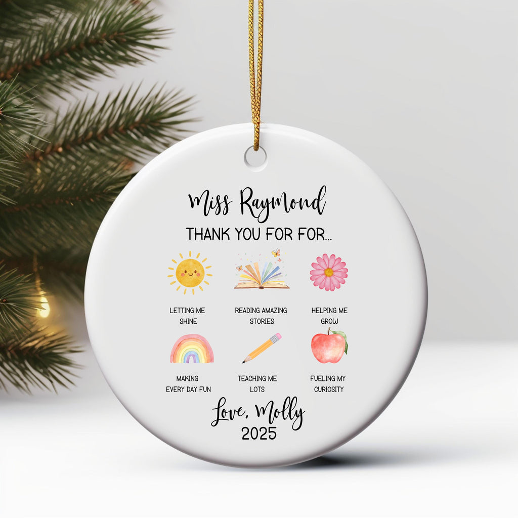 Personalized Teacher Christmas Ornament