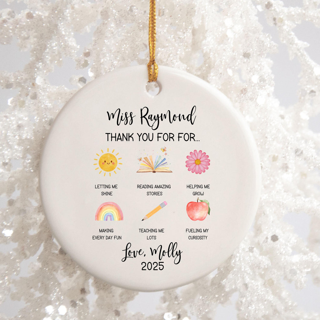 Personalized Teacher Christmas Ornament