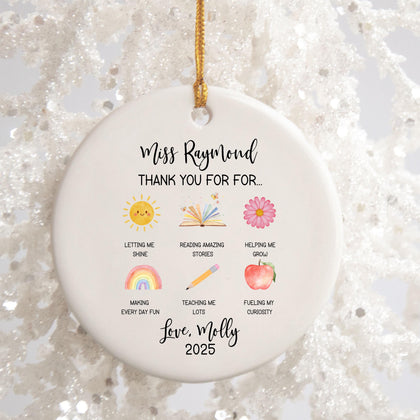 Personalized Teacher Christmas Ornament