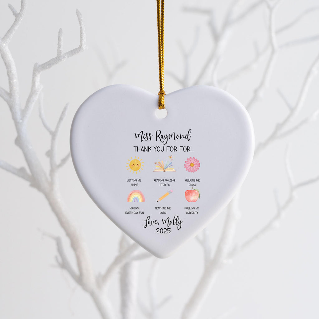 Personalized Teacher Christmas Ornament