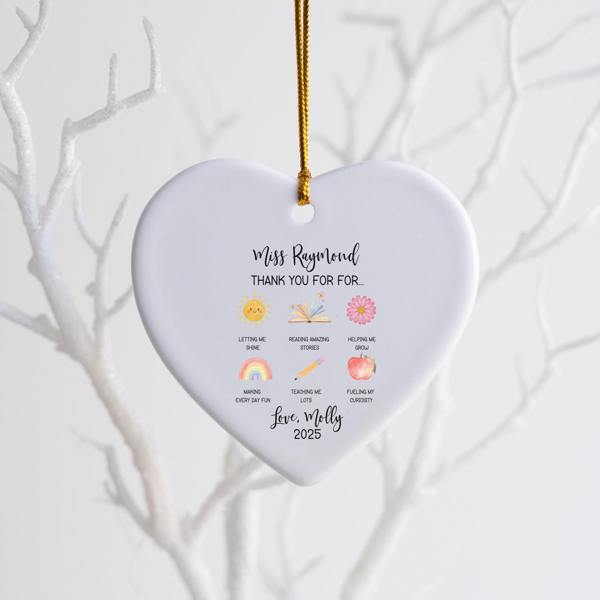 Personalized Teacher Christmas Ornament