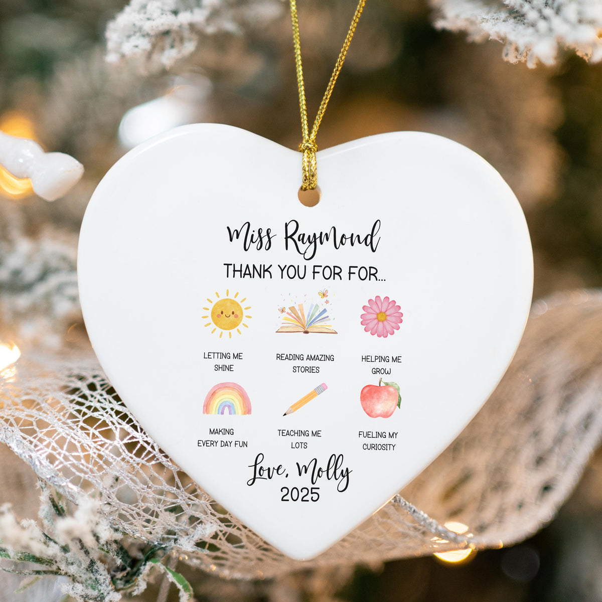 Personalized Teacher Christmas Ornament