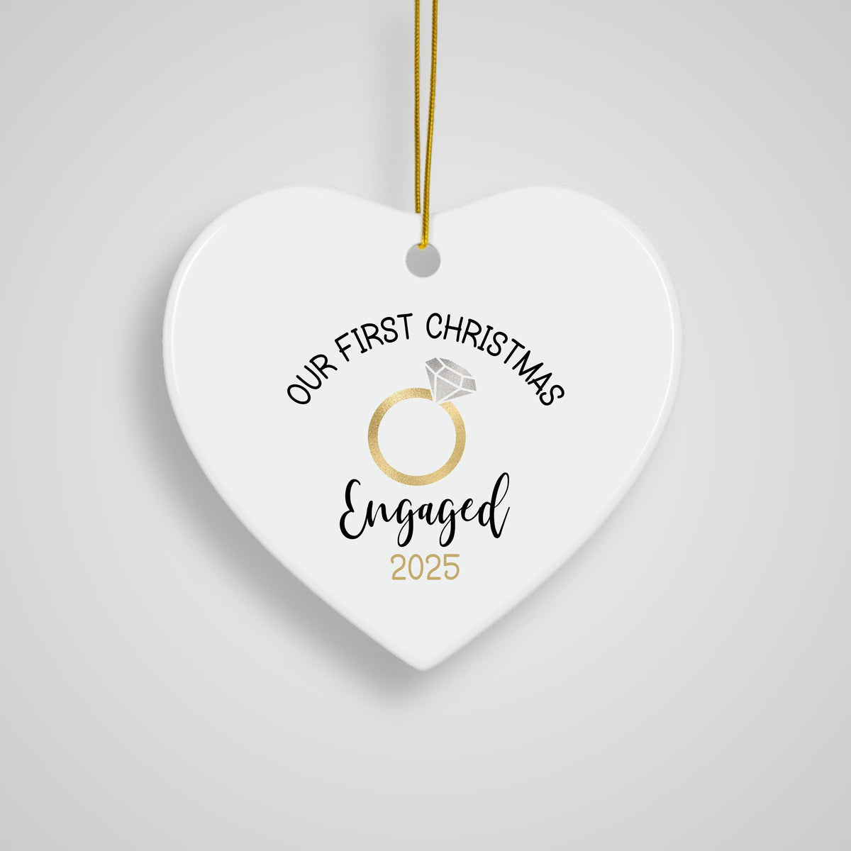 Engaged Ornament Engagement Ornament Keepsake Engagement Gift for Engaged Couple First Christmas Engaged Personalized Christm