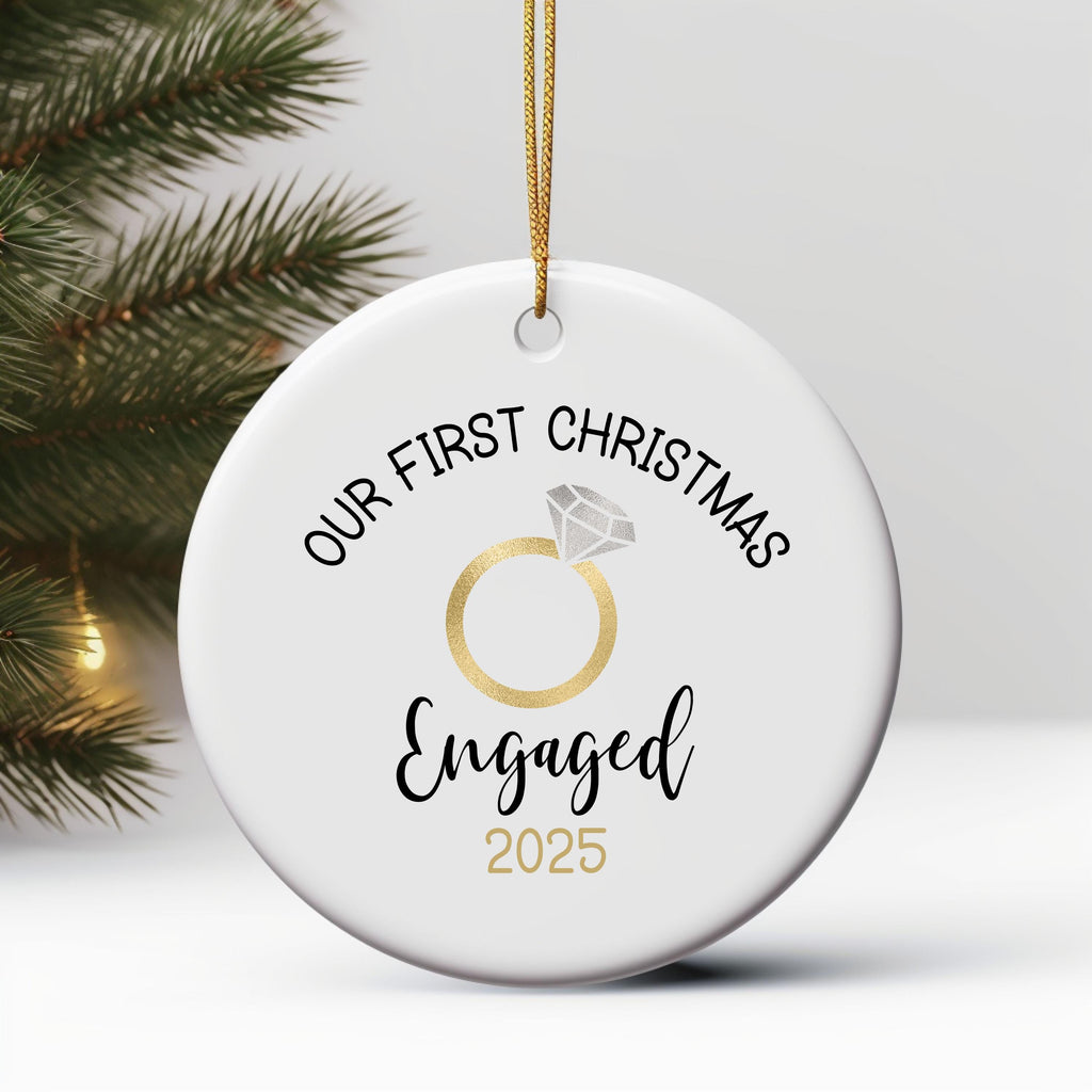 Engaged Ornament Engagement Ornament Keepsake Engagement Gift for Engaged Couple First Christmas Engaged Personalized Christm