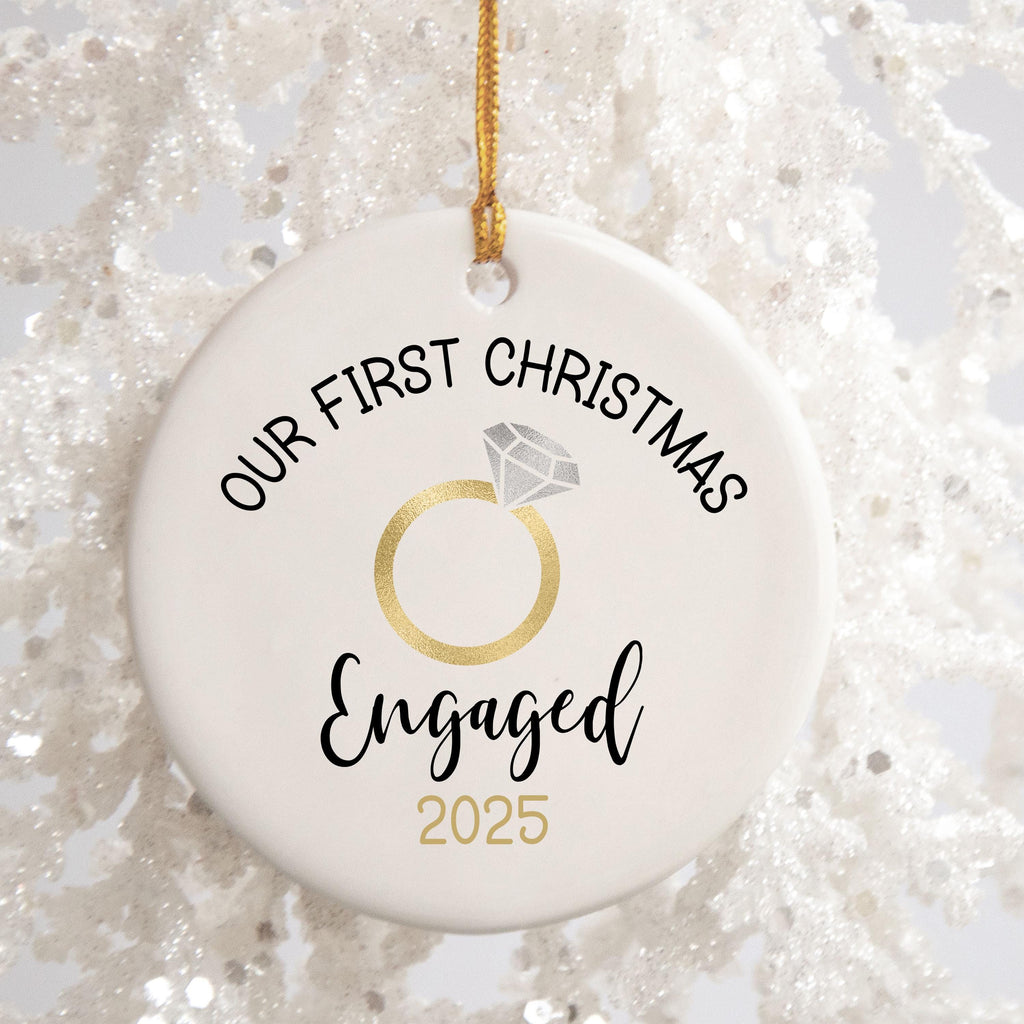 Engaged Ornament Engagement Ornament Keepsake Engagement Gift for Engaged Couple First Christmas Engaged Personalized Christm