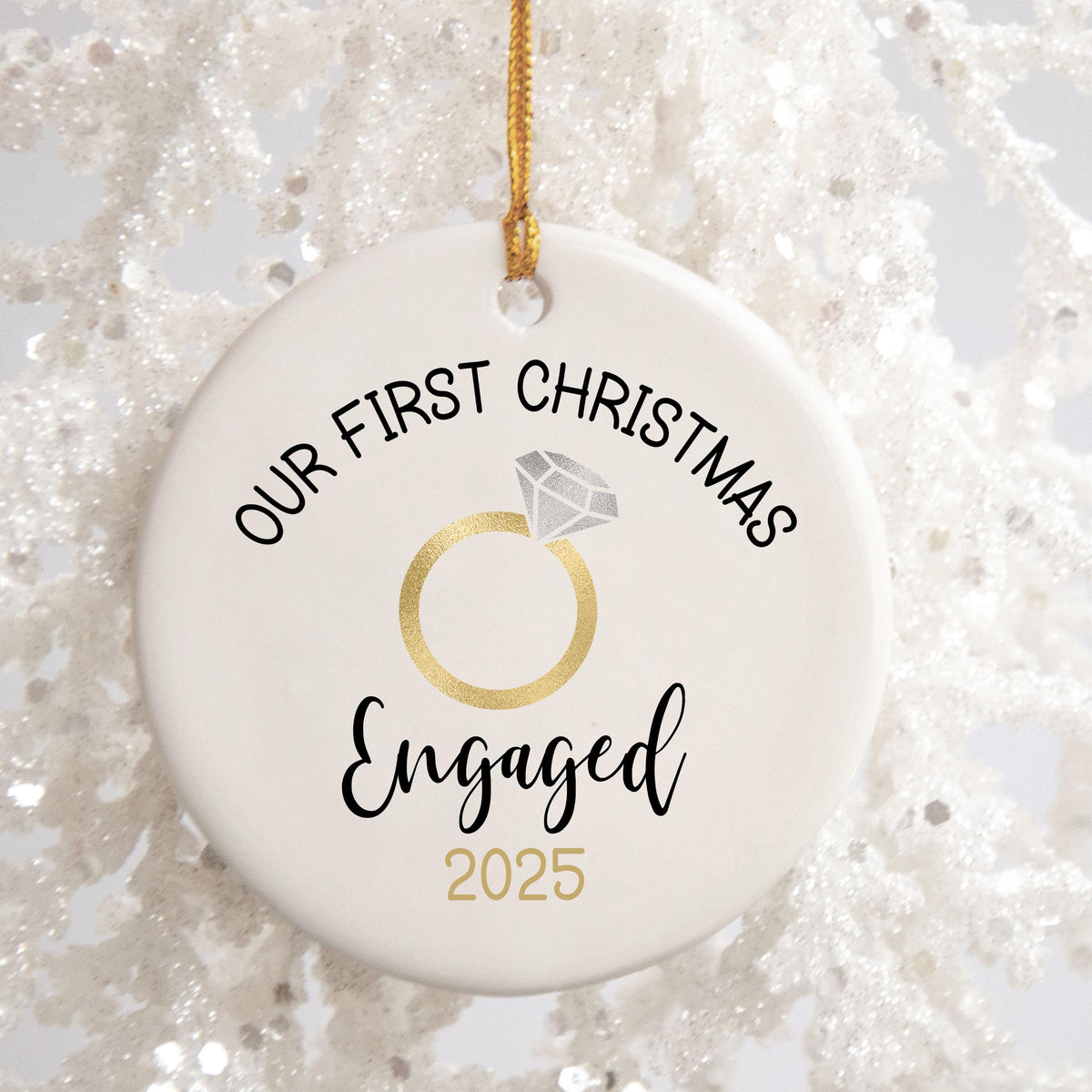 Engaged Ornament Engagement Ornament Keepsake Engagement Gift for Engaged Couple First Christmas Engaged Personalized Christm