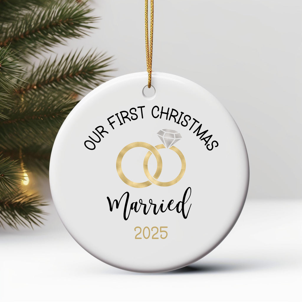 First Christmas Married Ornament Christmas Ornament Wedding Gift for Newlyweds Gift for Couple Christmas as Mr. & Mrs. Christ