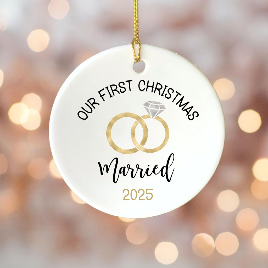 First Christmas Married Ornament Christmas Ornament Wedding Gift for Newlyweds Gift for Couple Christmas as Mr. & Mrs. Christ